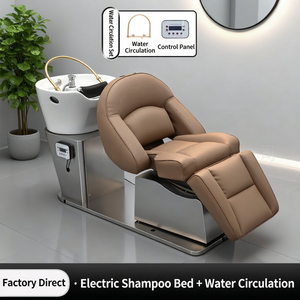 Lit de lavage électrique professionnel de luxe réglable avec bassin en céramique rotatif pour salon de beauté – Vente chaude directe usine - Product Image 3