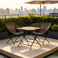 Table pliante légère et durable de haute qualité, respirante, en maille, avec porte-gobelets pour l'extérieur