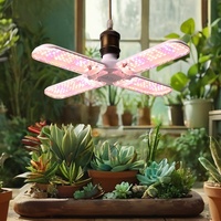 Lampe de culture hydroponique CE FCC à 4 panneaux réglables, E27, 48W, pliable, spectre complet, ampoule LED pour plantes d'intérieur