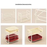 Étagère de rangement pour thé et café en plastique double couche, moderne et luxueuse, imperméable et durable, avec organisateur de bureau pour la cuisine