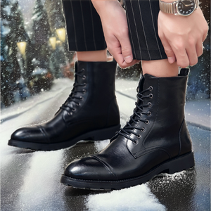 Botas Clásicas de Hombre para Otoño e Invierno, Diseño con Cordones, Antideslizantes, Plantilla Térmica de EVA, Talla 47 48 - Product Image 2