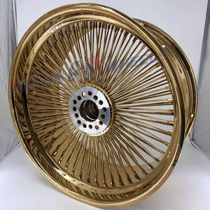 크롬 스포크 철사 합금 바퀴 5/6 구멍 차 변죽 바퀴 백색 색깔 20 22 24 26 인치 - Product Image 2