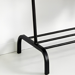 Einfacher Kleiderständer aus Stahlrohr mit klassischen gebogenen Haken, Schlafzimmer-<span class=keywords><strong>Kleiderschrank</strong></span>-Aufbewahrungseinheit, platzsparender Kleiderhalter, KD-Struktur - Product Image 6