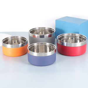 Mangkuk Makan Hewan Peliharaan Anjing Kucing <span class=keywords><strong>Stainless</strong></span> <span class=keywords><strong>Steel</strong></span> Dinding Ganda 64oz Grosir - Product Image 1