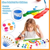 Bandes de peinture acrylique hexagonales Panwenbo 3 ml pour enfants, 12 couleurs, pots de peinture avec rangement pour enfants