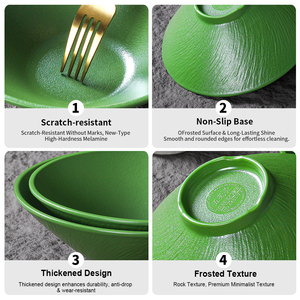 Melamin Ürünleri Kaseler Fabrikası Toptan Yeşil Yuvarlak Kase Restoranlar İçin Ekolojik Kırılmaz Yemek Takımı Erişte İçin Gıda Sınıfı - Product Image 5