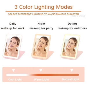 Tùy Chỉnh Thay Đổi Độ Sáng Màn Hình Cảm Ứng Bàn Gấp Có Thể Gập Lại Có Thể Sạc Lại Xách Tay Vẻ Đẹp Du Lịch Vanity Trang Điểm LED Gương Với Đèn - Product Image 4