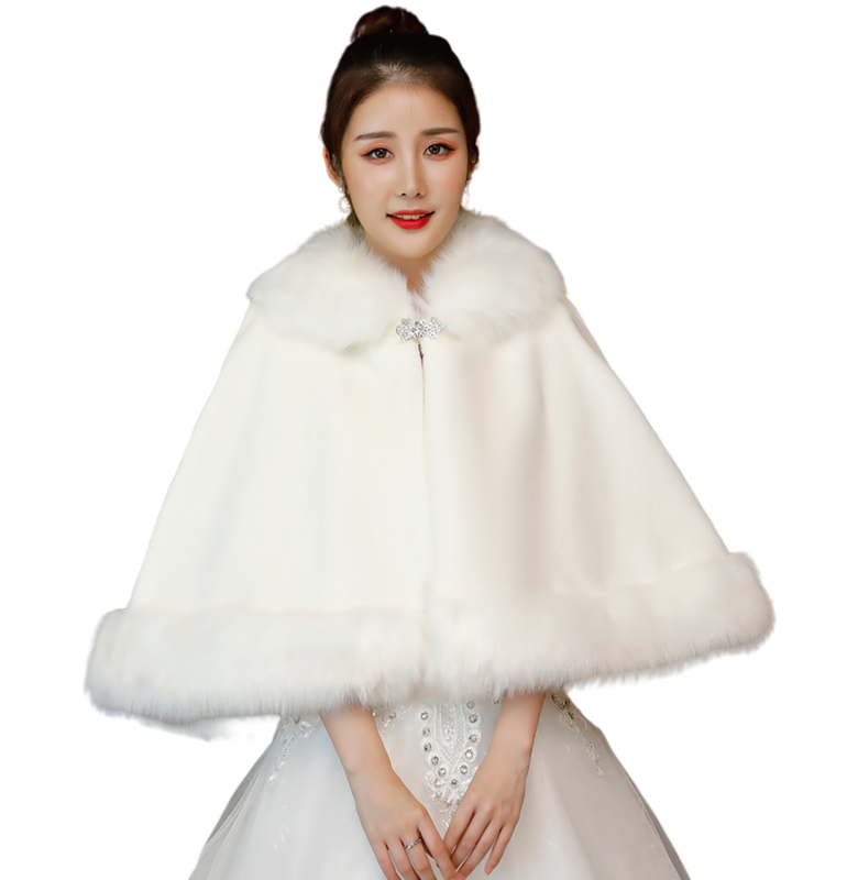 Elegent Women White Faux Rabbit Fur