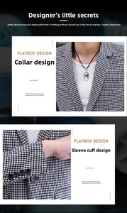 <span class=keywords><strong>Blazer</strong></span> à carreaux ajusté pour homme – Veste décontractée légère et élégante pour affaires, idéale pour les mariages - Product Image 5