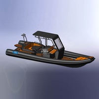 Hedia luxe RIB 8m orca hypalon matériel sport coque en aluminium cabine de pêche gonflable bateau à côtes 800