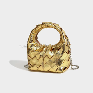 Design High-End Small <b>Bag</b> Hand-Woven Silver Beach <b>Accessory</b> Single Shoulder Cross-Body Zipper Closure Chain Tanjing - Product Image 6