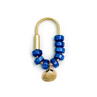 Porte-clés et breloque de sac à main en forme de coquillage perlé coloré, avec anneau en D en U et pendentif coquillage métallique, pour la décoration de sacs à main et de sacs.