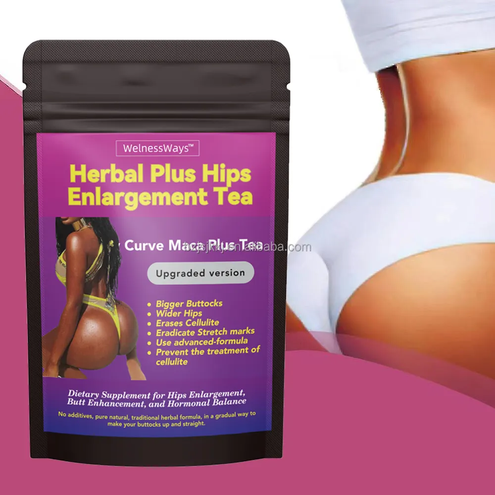 Private label Ultimate Booty Curves Black Maca Herbal Plus Hips Enlargement Tea big Butt Hip Buttock Enhancement Tea