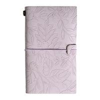 Carnet A6 personnalisé rétro vintage, couverture en cuir PU sculpté en 3D, sangle, journal de voyage créatif, bloc-notes, reliure à points de suture, 96 pages