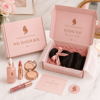 Luxuriöse Personalisierte Versandverpackung für Hautpflege, Kosmetik, Perücken & Modeaccessoires Schwarze Rosa Geschenkbox