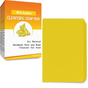 Jabón Limpiador Humectante con 10% <span class=keywords><strong>de</strong></span> <span class=keywords><strong>Azufre</strong></span> y Vitamina E, Totalmente Natural, Hecho a Mano, Tratamiento para el Acné para Rostro y Cuerpo, Venta <span class=keywords><strong>al</strong></span> <span class=keywords><strong>Por</strong></span> <span class=keywords><strong>Mayor</strong></span> - Product Image 1