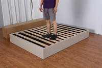 Base de lit moderne en bois massif pour chambre à coucher, avec tiroirs, structure démontable, vente en gros en Chine, ensembles de chambre à coucher