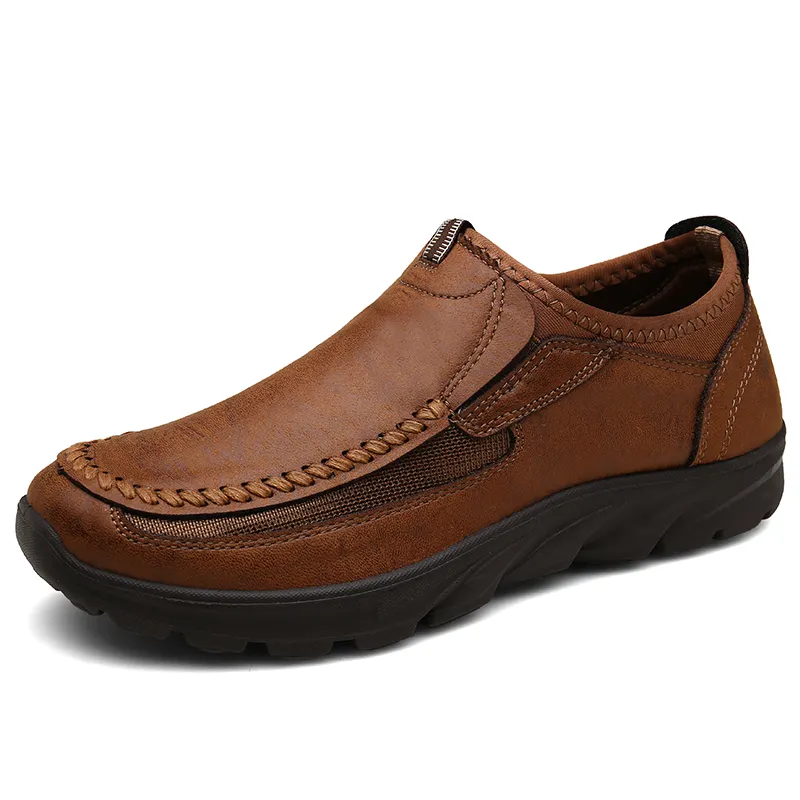 Sepatu kulit kasual pria ukuran besar sepatu kulit kasual ekstra besar lebar dan gemuk sepatu kulit usia menengah