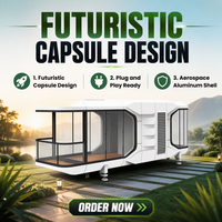 Maison capsule spatiale moderne de luxe, maison préfabriquée mobile pour hôtel de villégiature et pod de glamping