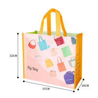 Sac de courses en RPET recyclé non tissé avec logo personnalisé, écologique, réutilisable, sac fourre-tout laminé pour la promotion en supermarché et en épicerie