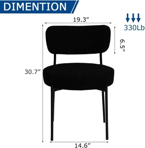 Chaises de <span class=keywords><strong>cuisine</strong></span> modernes du milieu du siècle Chaises de salle à manger à siège rembourré noir avec cadre en métal Meubles de maison - Product Image 5