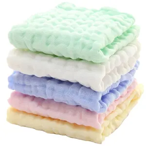 新生儿棉有机竹柔软白色平纹细布毛巾婴儿