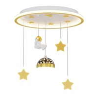 Plafonnier LED 42W Astronaute Star Sky Top Design 40*45CM Lampes suspendues modernes pour chambre d'enfants Plafonniers LED à intensité variable