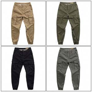 Entrega Directa, en Stock, Venta al Por Mayor, Suministro de Fábrica, Pantalones Casuales Clásicos de Color Sólido, Pantalones de Algodón y Lino Ajustados para Hombre, Pantalones Cargo Holgados - Product Image 5