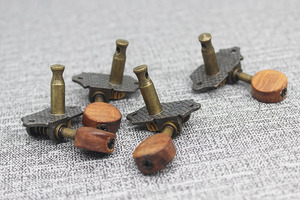 Accordeurs de ukulélé 2R2L faits à la main en bronze <span class=keywords><strong>antique</strong></span> avec bouton en bois d'acacia pour ukulélé 4 cordes - Product Image 4