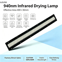 Lampe de polymérisation LED IR refroidie à l'eau 3000W 940 nm 400x30mm pour polymérisation industrielle, séchage du papier ondulé, etc.