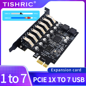Tishric <span class=keywords><strong>PCIe</strong></span> để USB mở rộng thẻ <span class=keywords><strong>PCIe</strong></span> 4X 1X đến 7 cổng <span class=keywords><strong>USB3</strong></span>.<span class=keywords><strong>0</strong></span> Hub Nhân USB <span class=keywords><strong>Adapter</strong></span> cho đĩa cứng/U đĩa thêm vào thẻ - Product Image 4