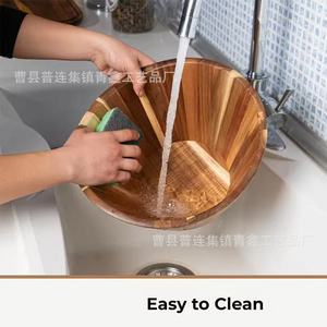 Tazón de madera multiusos para ensaladas de frutas, palomitas de maíz, decoración del hogar, apto para lavavajillas - Product Image 4