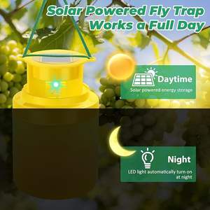 Piège à mouches Pièges à mouches d'extérieur Suspendus en plein air, Piège à mouches solaire avec recharge d'appât naturel, Tueur de mouches réutilisable - Product Image 5