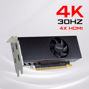 Tarjeta Gráfica PANDL Nueva con Conectividad Multipantalla, 4xHDMI, 4GB GDDR5 GeForce GT730, 384 Núcleos, Perfil Bajo, con Ventilador - Product Image 1