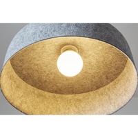 Lustre en feutre acoustique vintage LED 3500K blanc chaud 900 lumens, CRI 90 élevé, abat-jour coloré pour éclairage de plafond de maison ou de bureau