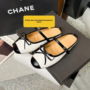 Chaussons mi-chaussons pour femmes, grande taille, style ballerines, chaussures de <span class=keywords><strong>danse</strong></span>, couleur unie, fermeture à boucle, ballerines élargies - Product Image 3