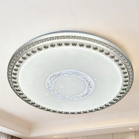 Plafonniers LED modernes en cristal Winway Silver Gold Iron 350/450mm, télécommande par application, couleur personnalisable, 24W/36W, IP20, garantie 2 ans