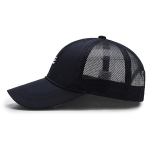 Men's Trucker Cap Navy Blue Mesh Breathable Sun Protection Outdoor Baseball Hat - Product Image 1
