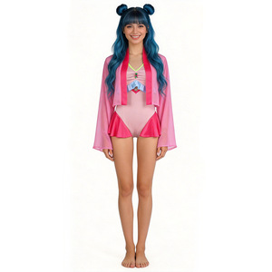 Disfraz de Cosplay de Farmacéutica, Conjunto de Traje de Baño de Gato Rosa, Atuendo de Anime para Juego de Roles, Talla Adulto para Mujer - Product Image 1