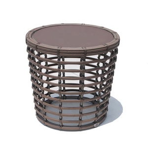 Tumbona Doble Moderna con Mesa Lateral, de Ratán PE para Exteriores, No Plegable, para Hoteles, Villas, Patios y Piscinas - Product Image 3