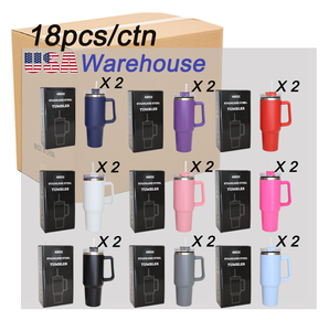 USA Warehouse RTS 40oz Custom Logo 304 Stainless Steel Insulated Travel Tumbler Handle All Accessories American Style Stocked - Product Image 1