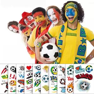 <span class=keywords><strong>Tatouages</strong></span> temporaires de football pour le visage, autocollants corporels réalistes sur le thème des joueurs de football et des actions sportives, pour événements sportifs, fêtes et fans - Product Image 1