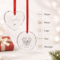 Adorno Conmemorativo de Vidrio Ecológico Personalizado para Mascotas con Foto, para Diwali, Bautizo, Decoración Colgante, Regalos de Recuerdo
