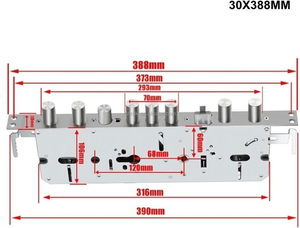 Serrure de porte à mortaise haute sécurité 6860, huit goupilles, avec loquet silencieux antivol, serrure intelligente, entraxe de 60 mm, alliage de zinc - Product Image 3