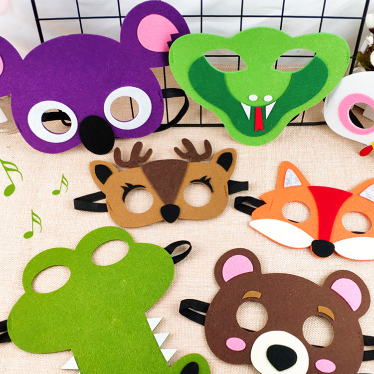 Jiahuade Máscaras De Animales De Fieltro Para Niños – Set Reutilizable Para Fiestas De Cumpleaños Y Halloween