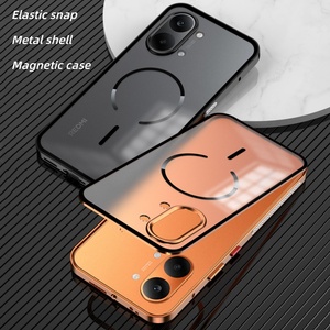 Pour <span class=keywords><strong>Xiaomi</strong></span> Poco <span class=keywords><strong>X8</strong></span> Pro Max Étui de protection magnétique en métal élastique avec cadre pour <span class=keywords><strong>Xiaomi</strong></span> <span class=keywords><strong>Redmi</strong></span> Turbo 5 Max Coque arrière transparente mate en PC - Product Image 1