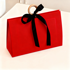 Luxury Wooden Ring <b>Ribbon</b> Handbag <b>Gift</b> Box Wholesale Custom Logo Paper Packaging Box for Souvenir <b>Gifts</b> - Product Image 5