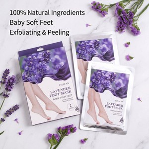 Masque exfoliant pour les pieds à la lavande, marque privée, en gros, pour éliminer les peaux mortes et les callosités, lissant et soignant les pieds - Product Image 1