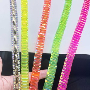 2026 único neón verde/amarillo/rosa/naranja colores gema Hot Fix Rhinestone recorte para carnaval disfraz ropa zapatos bolsas <span class=keywords><strong>vestido</strong></span> - Product Image 2