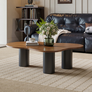 Bàn cà phê mây nâu, gỗ, đơn giản hiện đại, căn hộ nhỏ, phòng khách gia đình, kiểu kem không đều - Product Image 3